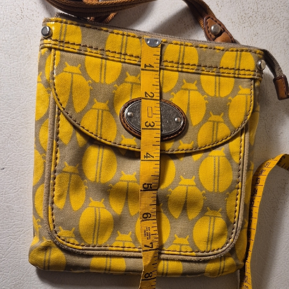 Fossil Mustard and Taupe Crossbody Bag - Picture 15 of 15